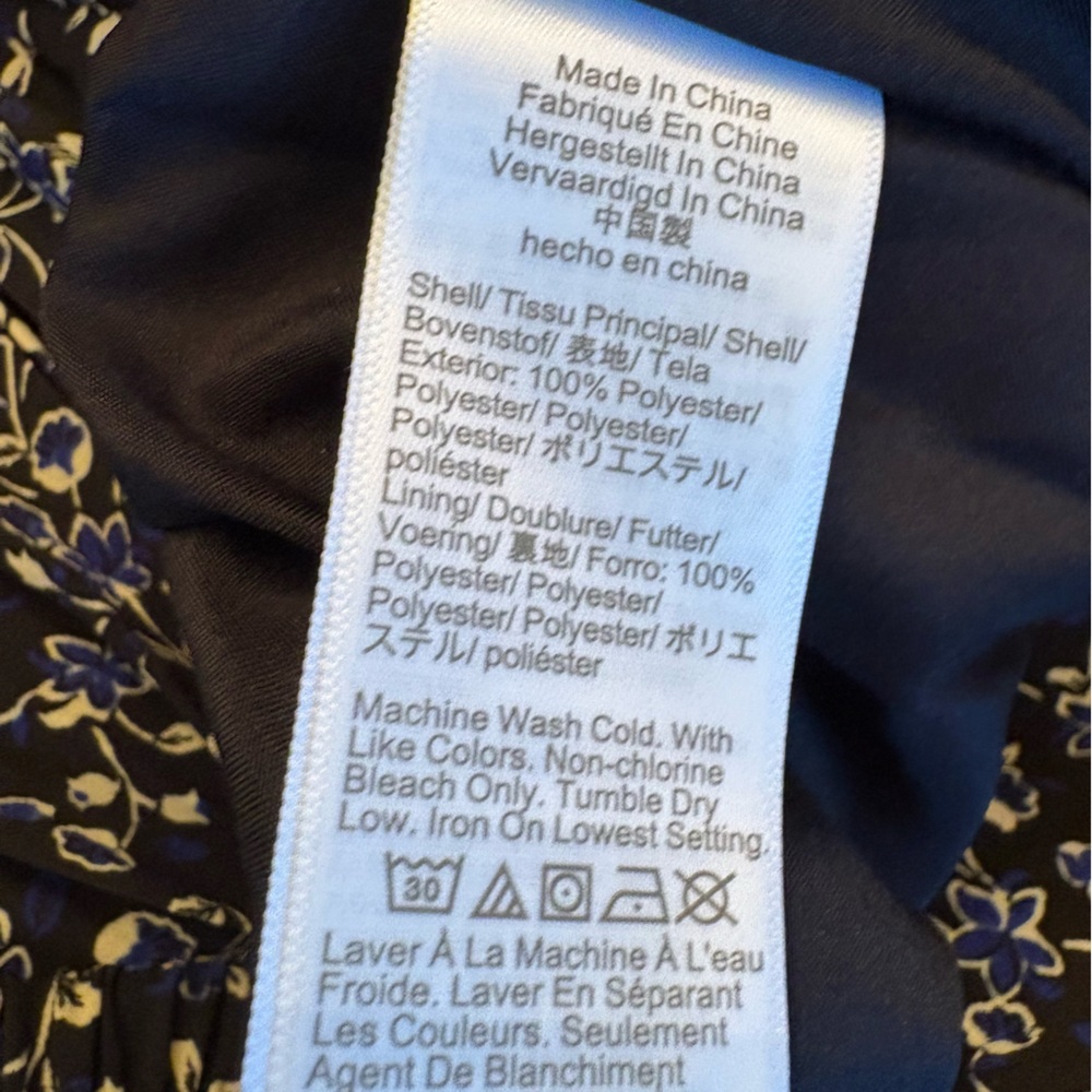 J. Crew Black and Blue Floral Pleated Midi Skirt - Picture 6 of 7